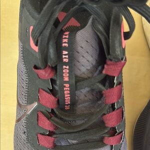 Nike Air Zoom Pegasus 38 Black and Burgundy Shoes